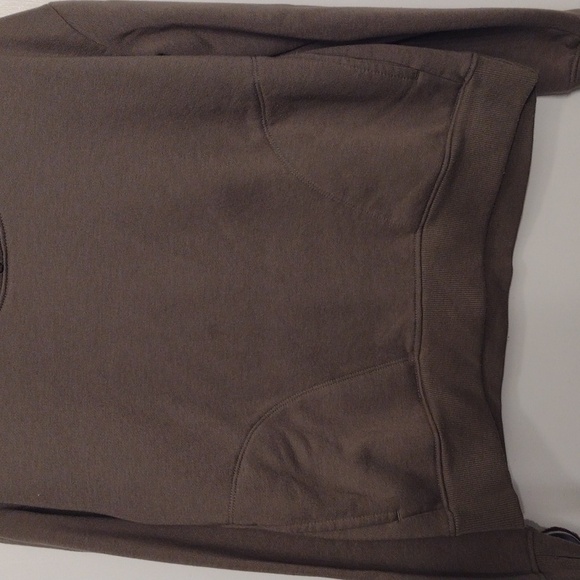 Fuzzy Fleece Lined Funnel Neck Yoga Sweater Size Small Oversized Dark Green WARM - Picture 4 of 15